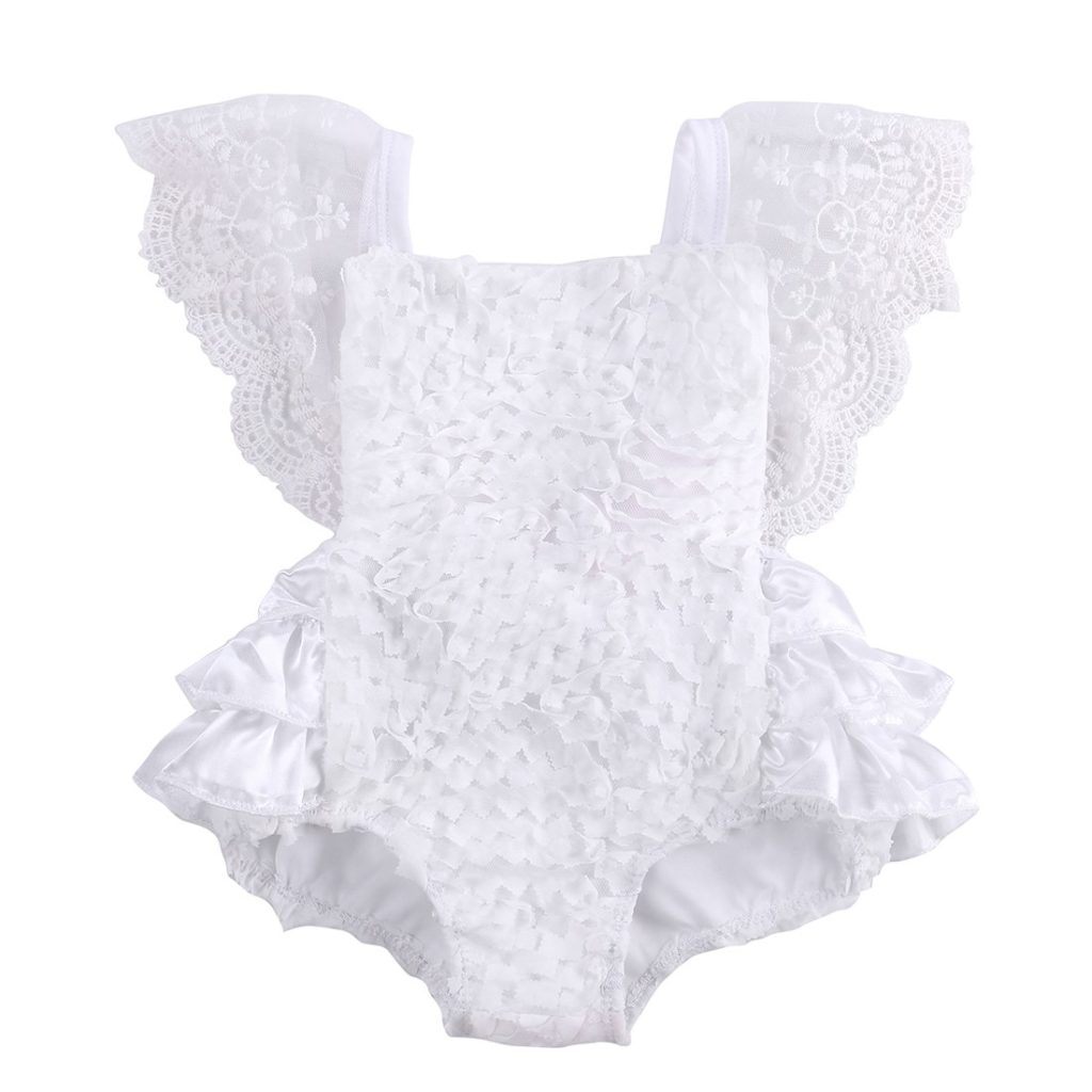 2018 Multitrust Brand Cute Newborn Infant Baby Girl Clothes Lace Tutu Romper Sleeveless Cake Sunsuit White Summer Outfits SS 5